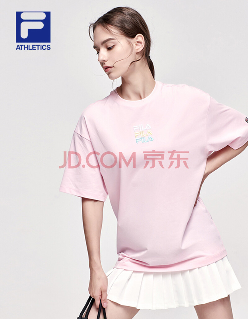 fila斐乐女装系列官方女士短袖t恤2021夏季新款时尚舒适logo运动短t
