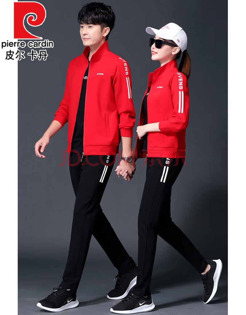 皮尔卡丹休闲运动套装春夏季新款情侣装韩版外套女时尚运动服夏天潮