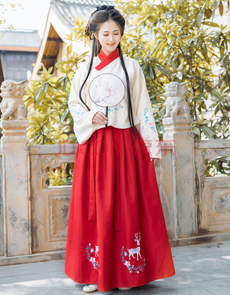改良汉服夏装女中国风日常汉元素汉服女齐胸襦裙初中学生古装古风超