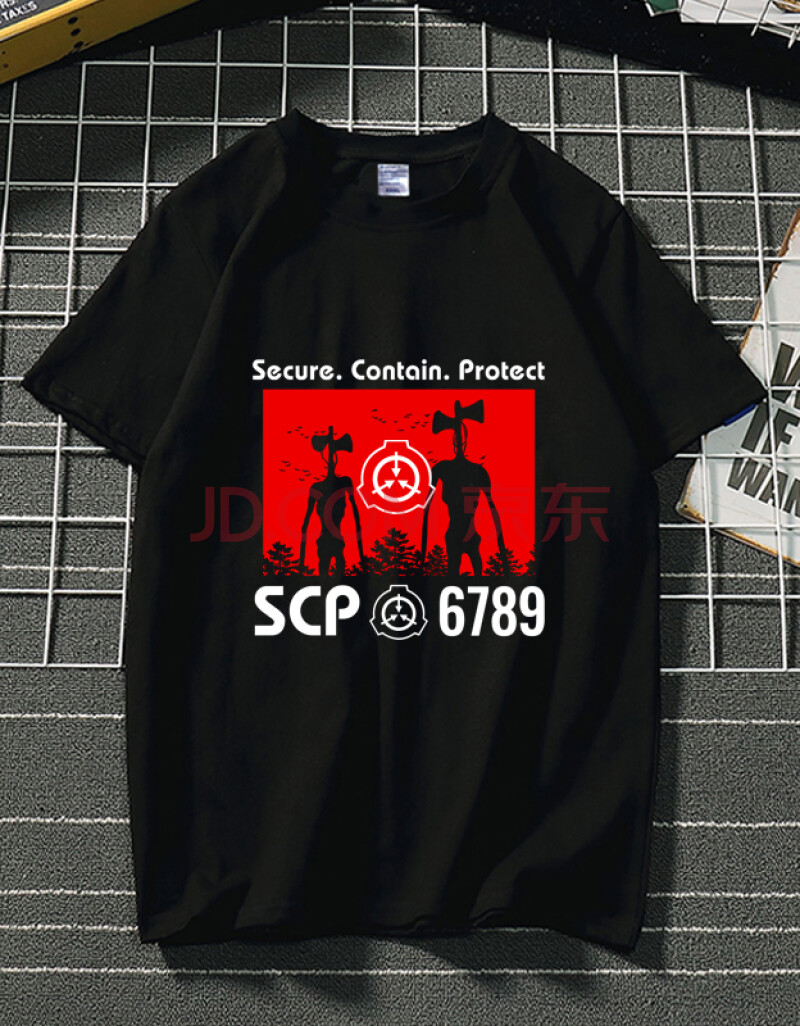 妩纪 警笛头短袖t恤 警笛人汽笛人怪物 scp基金会收容