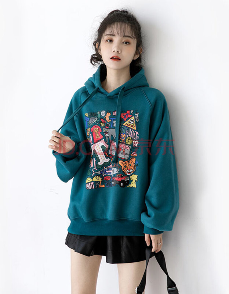阿么茜秋季女生卫衣女学生宽松2021秋冬装新款初中生高中生加绒加厚