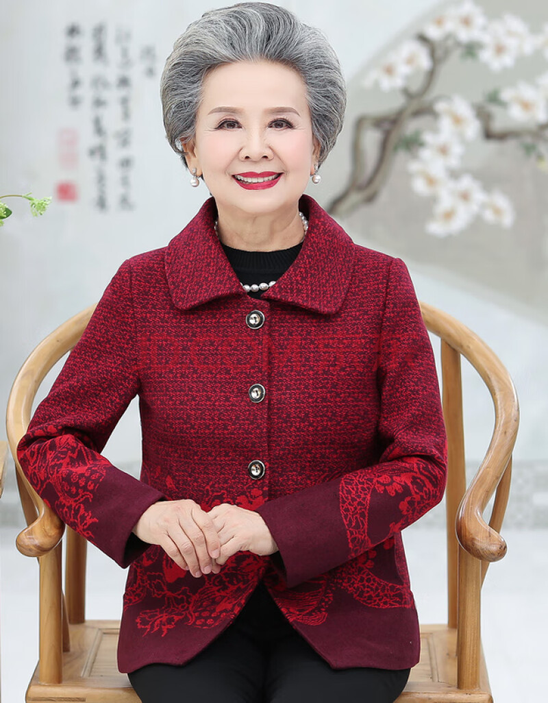 奶奶春秋外套中老年人秋装女套装老人衣服70岁80妈妈秋冬加绒上衣