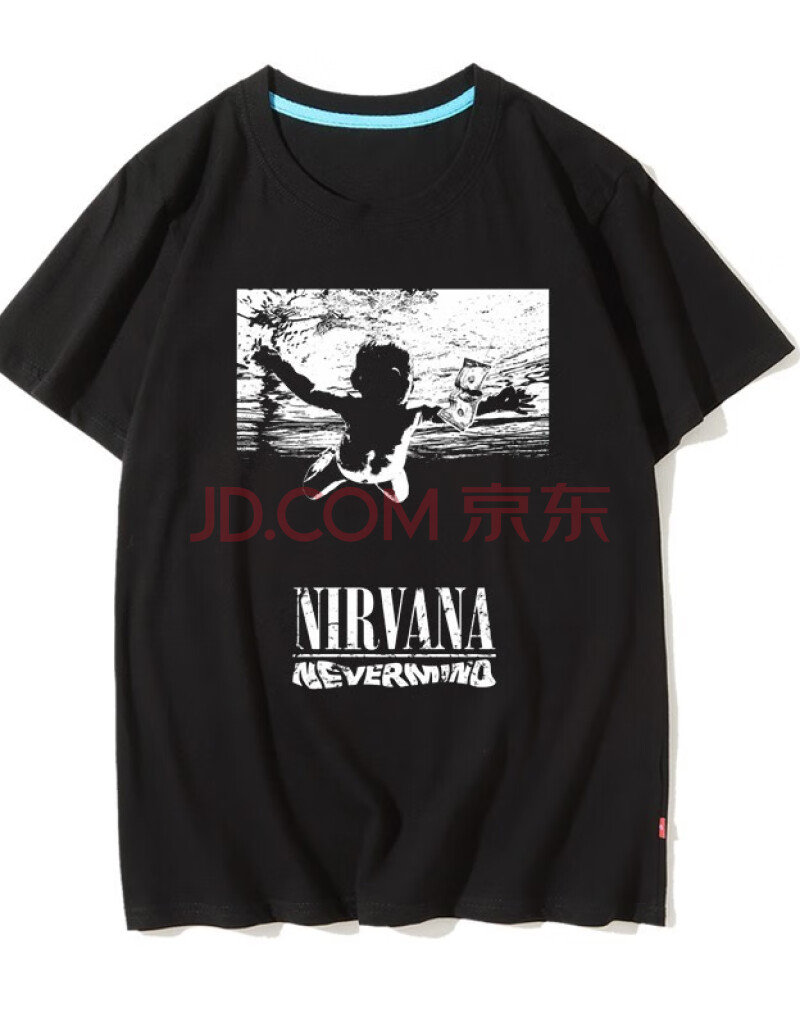 音乐摇滚周边涅盘nirvana nevermind 乐队印花衣服青少年短袖纯棉