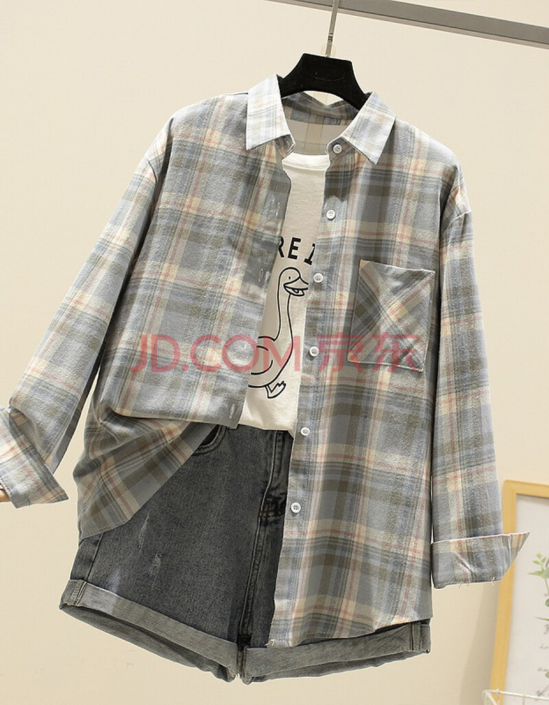 palace life高品质女士衬衣2019秋冬款百搭长袖加绒加厚格子衬衫女