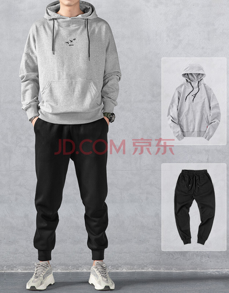 卫衣男套装卫衣套装冬季男士2019新款秋冬连帽运动服休闲搭配潮帅气加