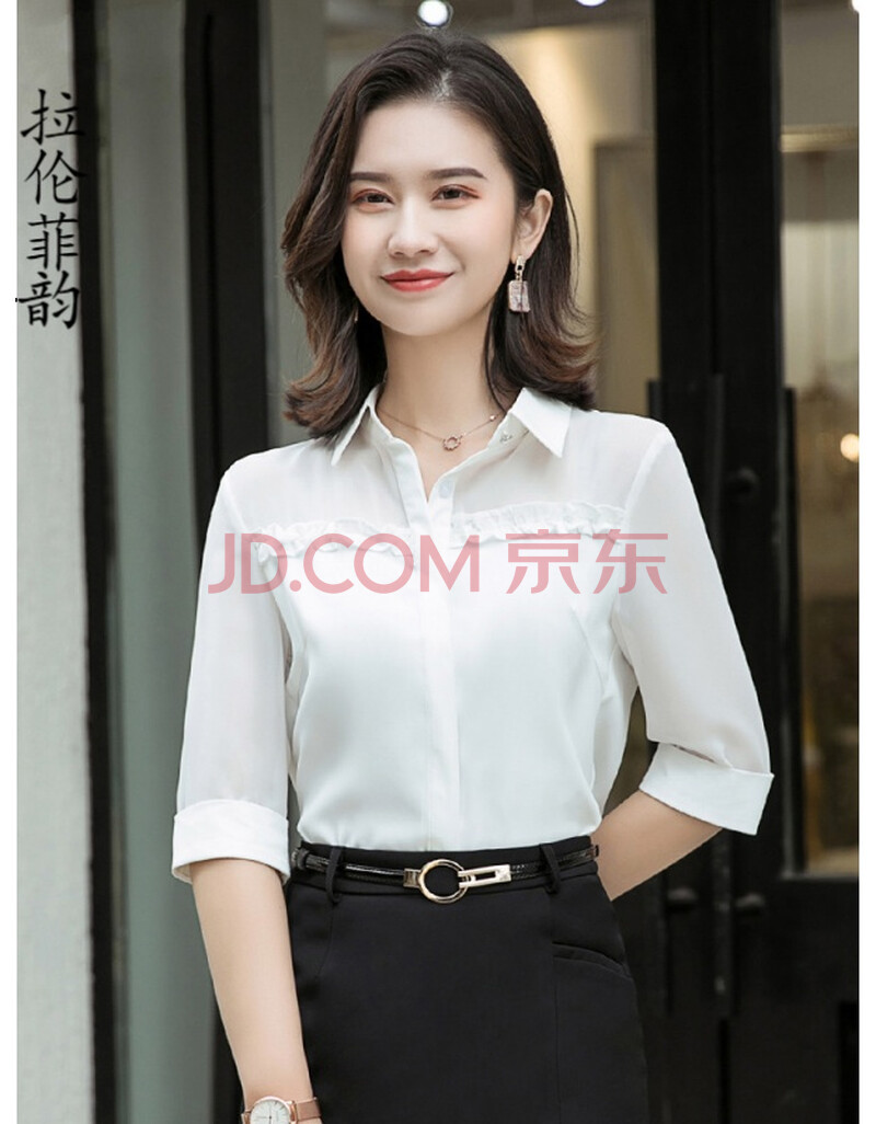原创品牌服装 雪纺衬衫女中袖2020春秋新款气质韩版上衣洋气时尚收腰