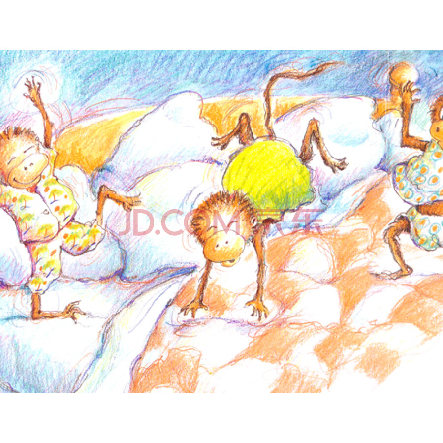 little monkeys jumping on the bed board book 五个小猴子在床上跳