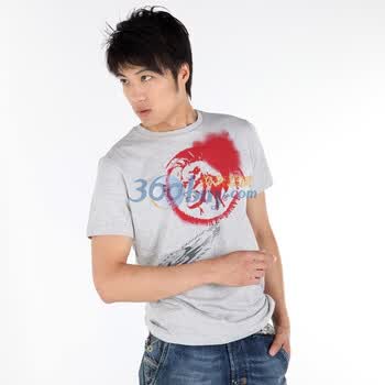 DIESEL 迪赛 男士圆领T恤 人头logo款 zn 8034096584XXX款 浅灰色 L