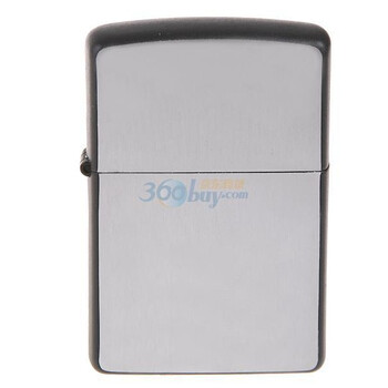 ZIPPO打火机银面黑边直纹拉丝24752