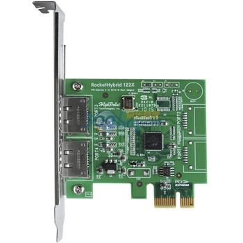 HighPoint（火箭）RocketHybrid 1222(e.SATA6Gbps 扩展卡)支持PCI-E Gen2.0 x1/2个外置e.SATA通道