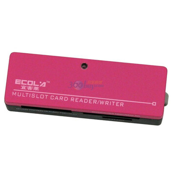 宜客莱（ECOLA）CRD-HR019 多彩口琴型USB2.0读卡器可读32GB（粉红色）