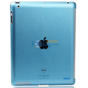 洛克（ROCK）iPad2 Smart Cover裸壳水珠系列 iPad2水晶壳 iPad2保护套（蓝色 超薄）