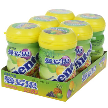 曼妥思酸溜溜水果瓶装120g*6瓶