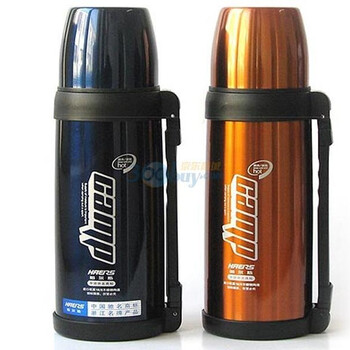 哈尔斯真空旅游壶 1000ml HY-1000-3 桔、蓝、不锈钢色(颜色随机)