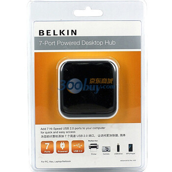 贝尔金（BELKIN）F4U022vzh 台式高速USB2.0 七口集线器（带电源支持）