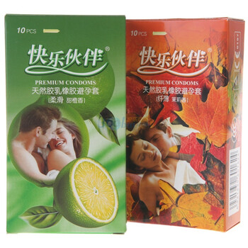 快乐伙伴纤薄茉莉香安全套10片装+柔滑甜橙安全套10片装
