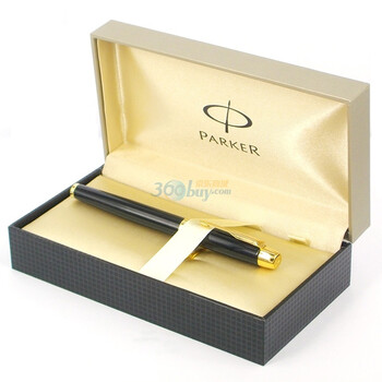 派克(parker)IM系列纯黑丽雅金夹签字笔