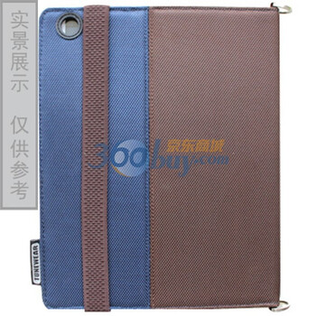 腾威尔 ipad2 尼龙单肩挎包 棕边 蓝面配棕皮筋 含贴膜