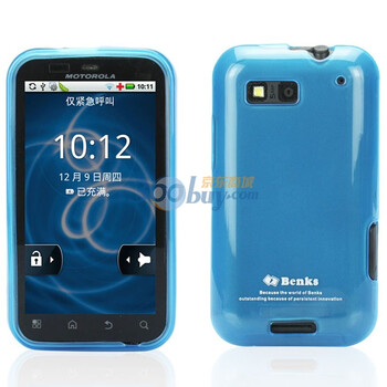 邦克仕（Benks）Magic Jelly移动数码产品专用保护壳（适用于摩托罗拉 MOTOROLA MB525/Defy透蓝色）