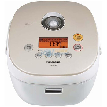 松下（Panasonic）SR-ME181 天面备长炭黑锅电饭煲 雅白 5L 天面操作 全面波纹备长碳黑锅内胆 可伸缩蒸架