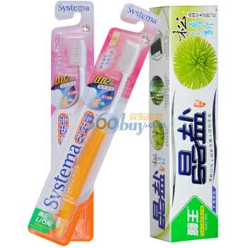 狮王情侣套装（细齿洁靓龈牙刷+细齿洁精巧牙刷+晶盐松清新牙膏120G）