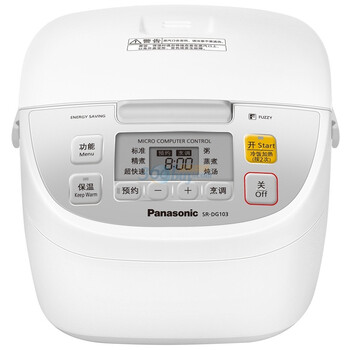 松下（Panasonic）SR-DG103 微电脑电饭煲 雅白 3L 远红外波纹黑锅内胆