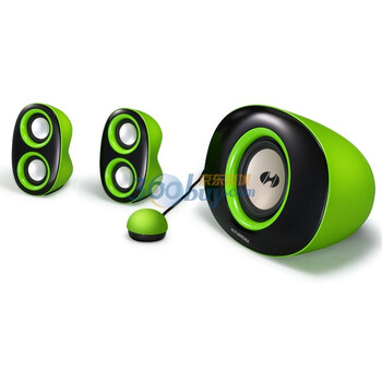 现代（HYUNDAI）F-320B 具有线控 支持电脑 MP3等多种音源设备 2.1音响 绿色