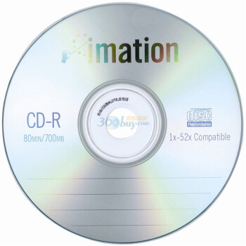 怡敏信（IMATION）CD-R 52速700MB 商务经典系列银面 10片桶装 刻录盘