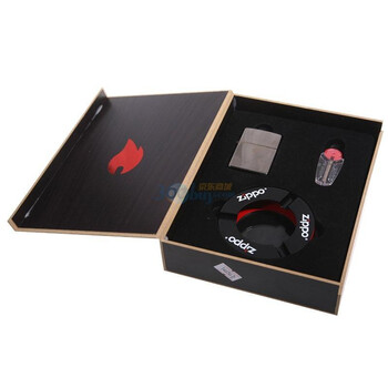 zippo打火机+烟缸+火石礼盒套装(21088+烟缸+火石)