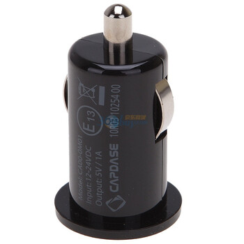 卡登仕（Capdase）超短USB口万能车充 适用苹果/诺基亚/摩托/三星/索爱手机充电（黑色）