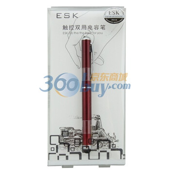 ESK 触控双用电用笔 带激光笔（红光和白光） 红色 适用于ipad iphone touch