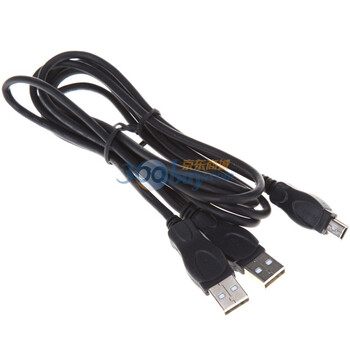 包尔星克（PowerSync）U2AMI5 USB2.0高速传输线 双A公对迷你5Pin Y型双接口 1.8米