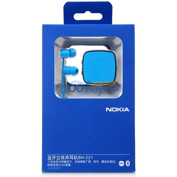 诺基亚（Nokia）BH-221 时尚立体声音乐 蓝牙耳机 NFC技术 内置收音机 同时连接两台设备 音乐标题 蓝色