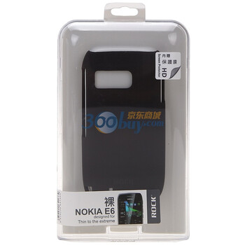洛克（ROCK）NOKIA诺基亚 E6 nakedshell裸壳（黑色，超薄）