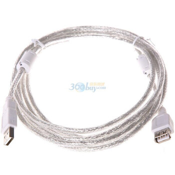 山泽高档USB(标准2.0版双磁环)高速传输延长线3米 优质线芯，全金属网，三重屏蔽