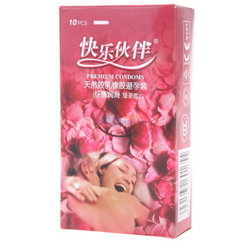 快乐伙伴纤薄润滑绿茶香安全套10片装