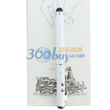 ESK 触控双用电用笔 带激光笔（红光和白光） 白色 适用于ipad iphone touch