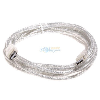 胜为USB 2.0延长线 5米（纯铜线芯，双重屏蔽，标准2.0）