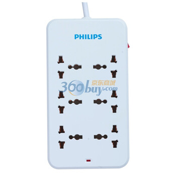 飞利浦（Philips） SPN2621 一体芯结构 六位总控插座 2米 白色