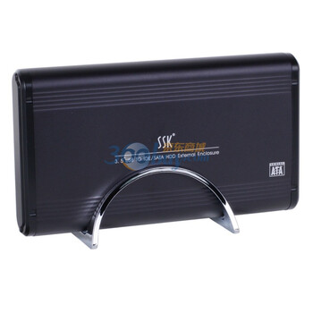 飚王（SSK）SHE053 “星威” USB 2.0 硬盘盒 USB2.0接口/ 3.5"SATA或IDE硬盘支持/OTB一键备份功能 （黑色）