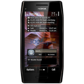 诺基亚（NOKIA）X7-00 3G手机（黑）WCDMA/GSM
