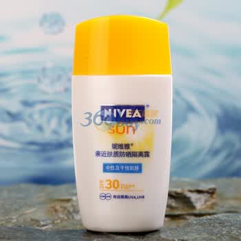 妮维雅NIVEA亲近肤质防晒隔离露SPF30\PA++\30ml(中性及干性肌肤适用)