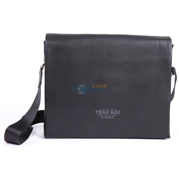 户外大师YESOPU皮横款翻盖单肩斜挎包6628-3黑
