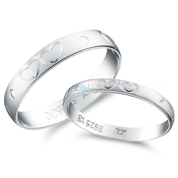 lux-women 925银热恋情侣对戒心心相印之男戒