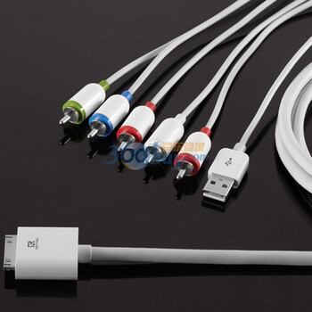 锐腾(RATTAN)Apple系列 30pin-分量色差音视频线 A025-06011 月亮灰