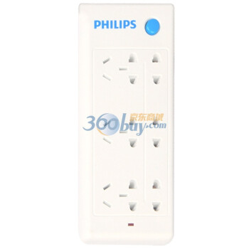 飞利浦（PHILIPS）SPS2630B/93 一体芯双排总控六位电源插座 3米