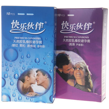 快乐伙伴爽滑芦荟香安全套10片装+激情香草安全套10片装