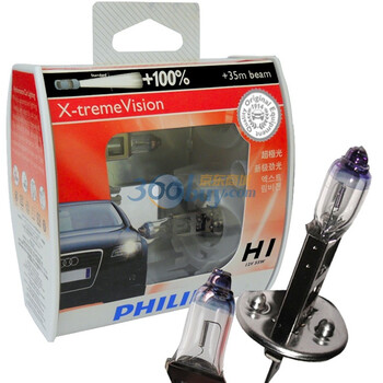 飞利浦(Philips)新极劲光H1汽车灯泡 增亮100%亮度,光柱增长35米,高色彩还原,防止视疲劳,极致亮度