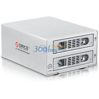 奥睿科（ORICO）3529sus3-c 全铝免工具3.5寸SATA双硬盘盒对拷硬盘盒 银