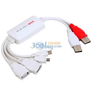 飚王（SSK）SHU016 USB2.0四口八爪鱼二代HUB 白色